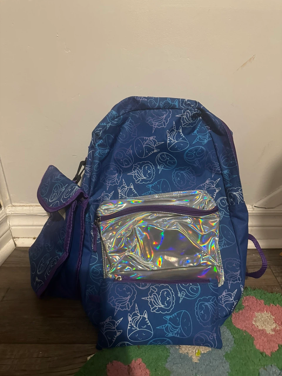 Blue Unicorn School Backpack Set