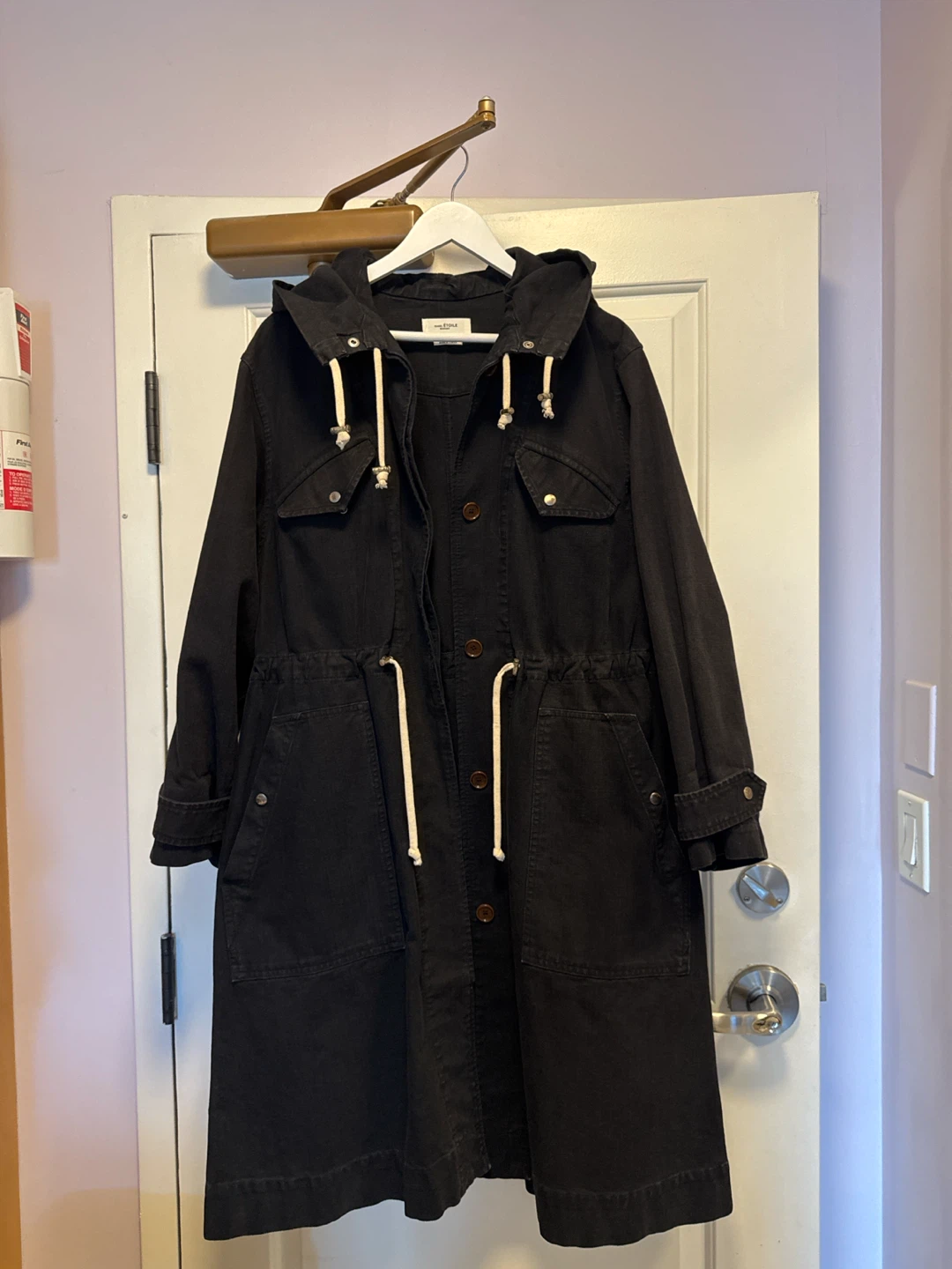 Isabel Marant Etoile Black Hooded Coat