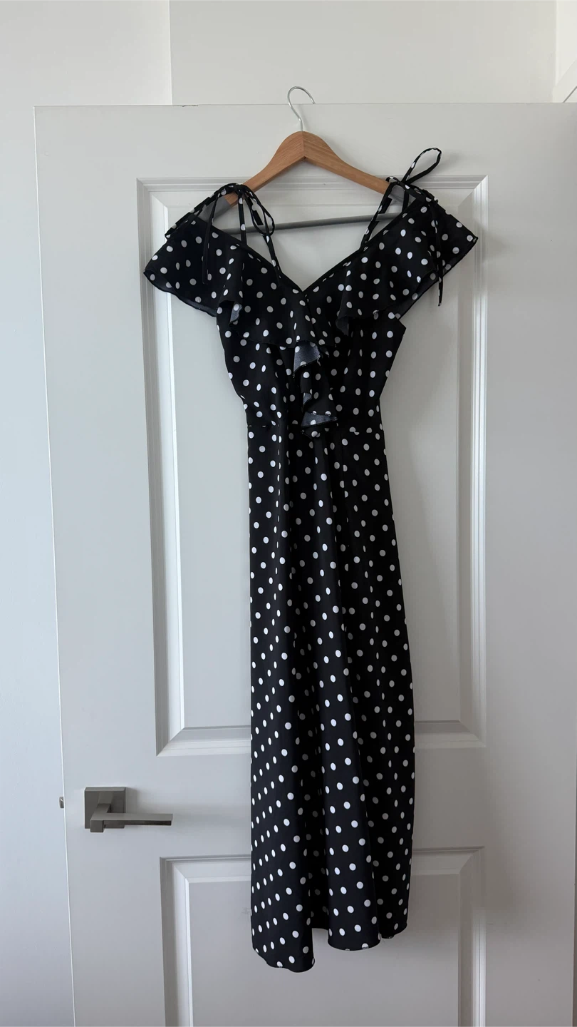 Black Polka Dot Feminine Midi/Maxi Dress - photo 2