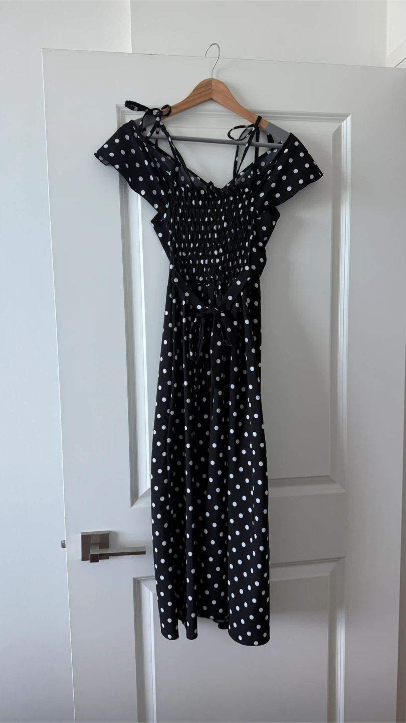 Black Polka Dot Feminine Midi/Maxi Dress - photo 3