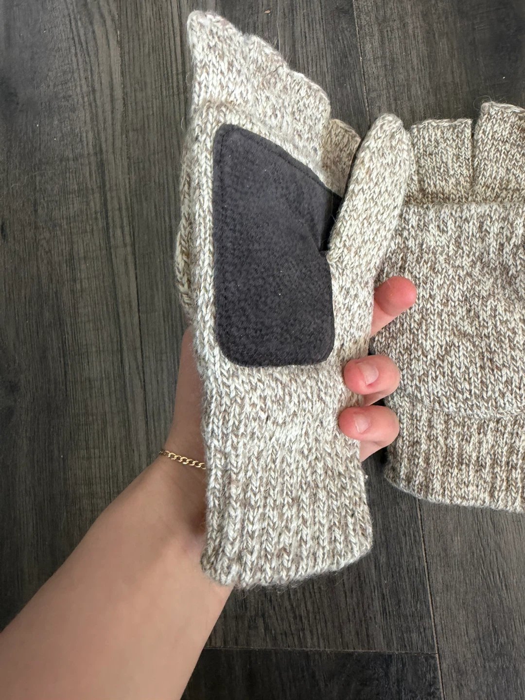 Convertible Mittens with Suede Patches