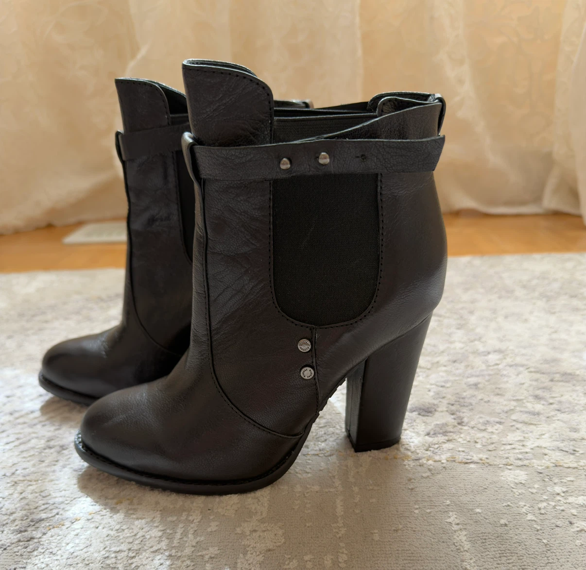Rudsak Genuine Black Leather Ankle Boots
