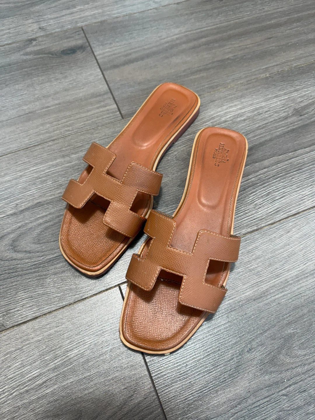 Hermès Sandals - Brown Leather Size 8
