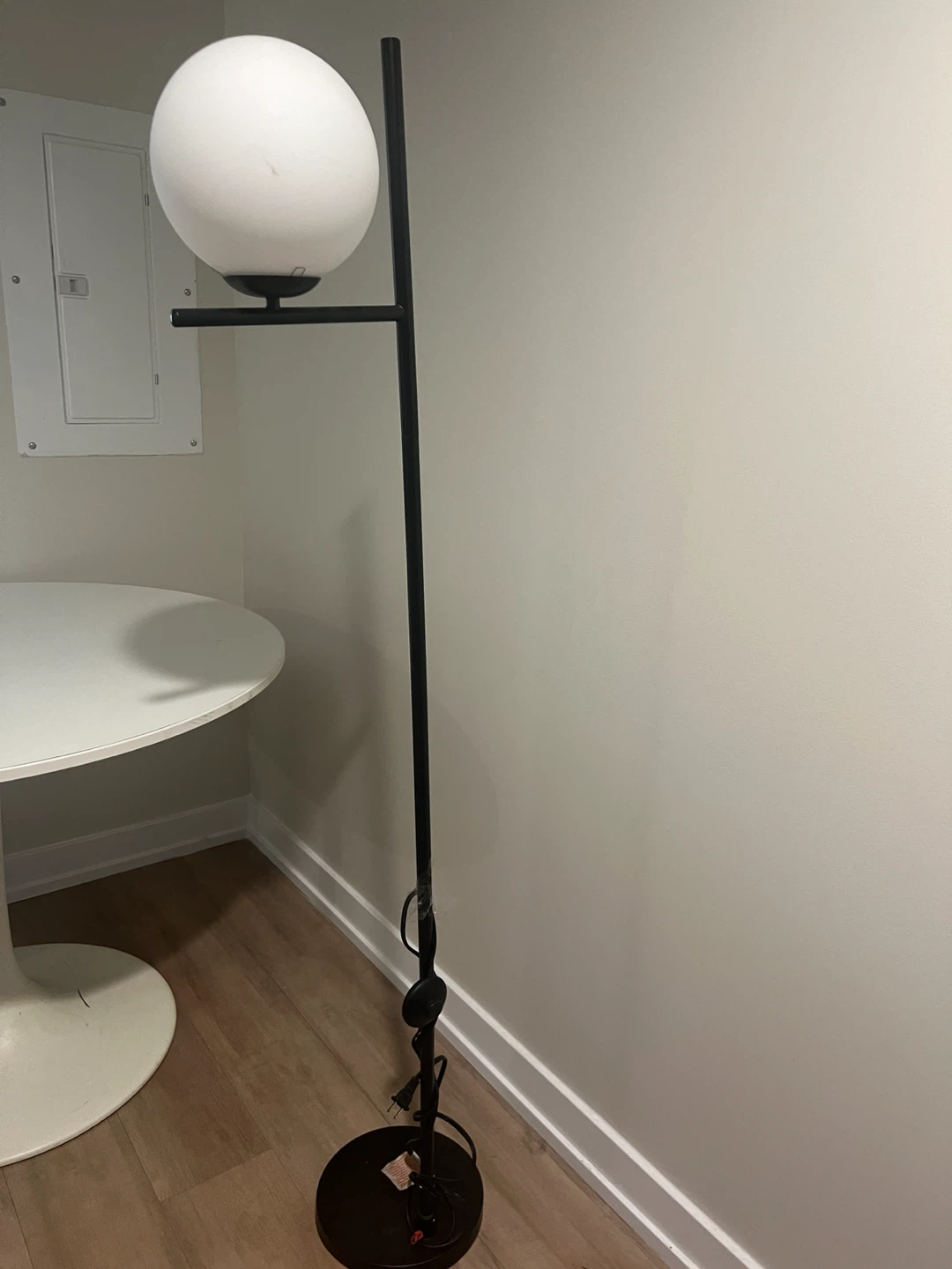 Modern Black Floor Lamp with Glass Globe - photo 2