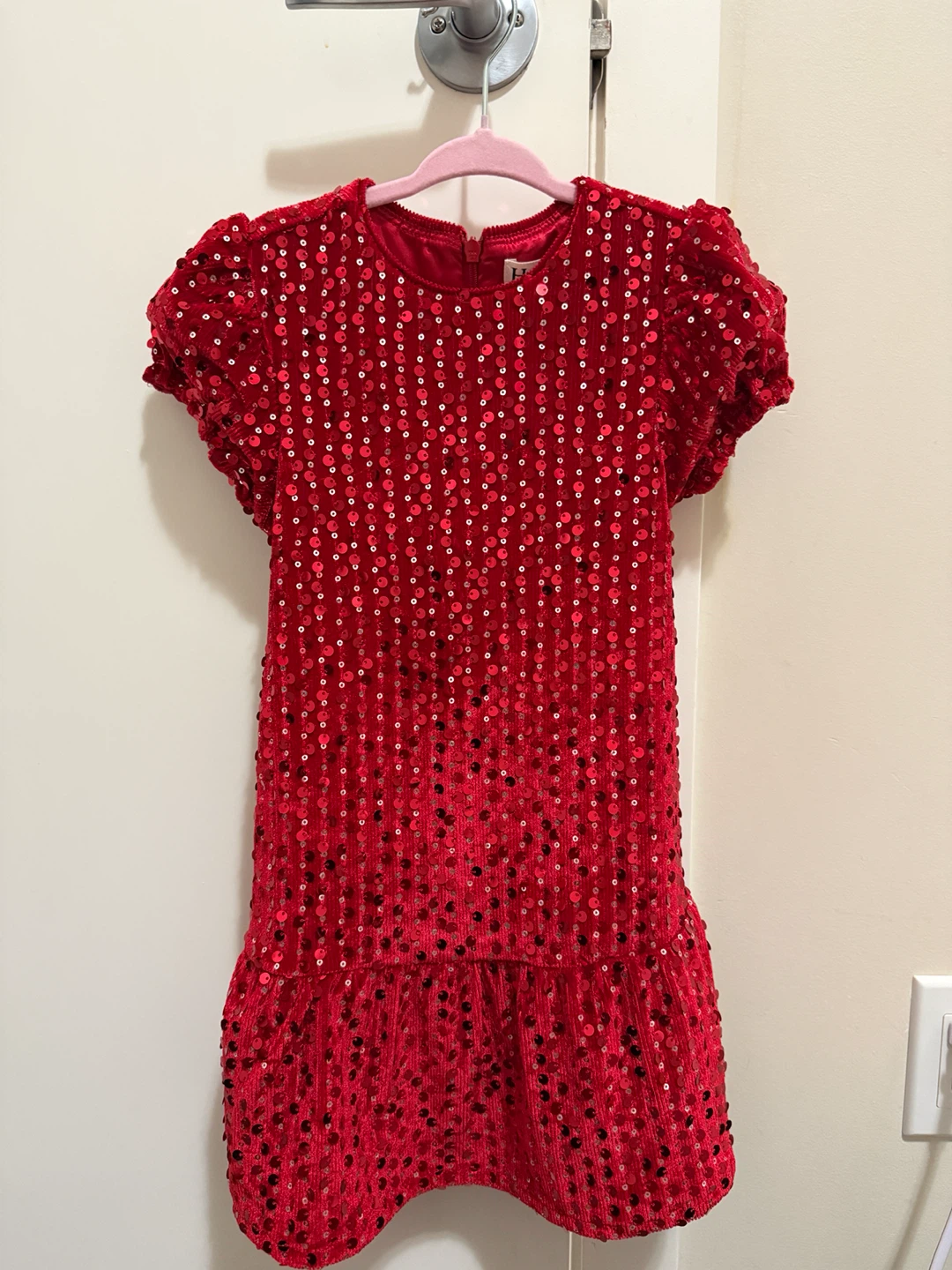 Hatley Red Sequin Velvet Dress Size 3