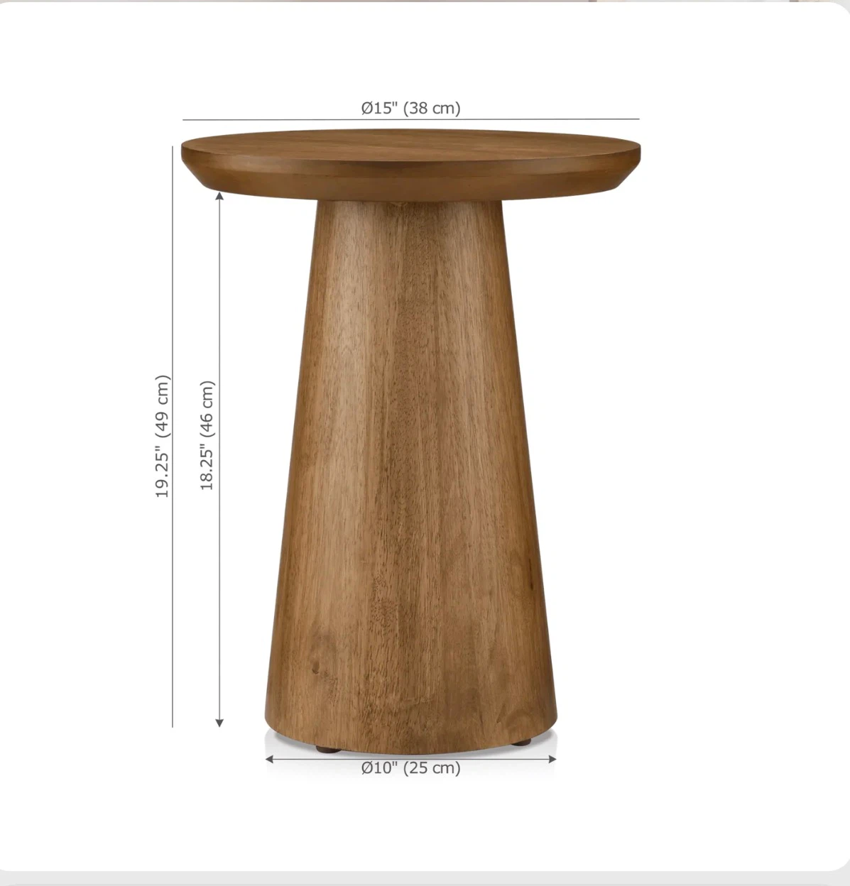 Mango Wood Hourglass Side Table - photo 3