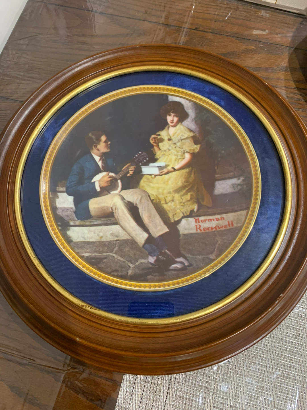 2 Round Wood Shadowbox Frames (Norman Rockwell)