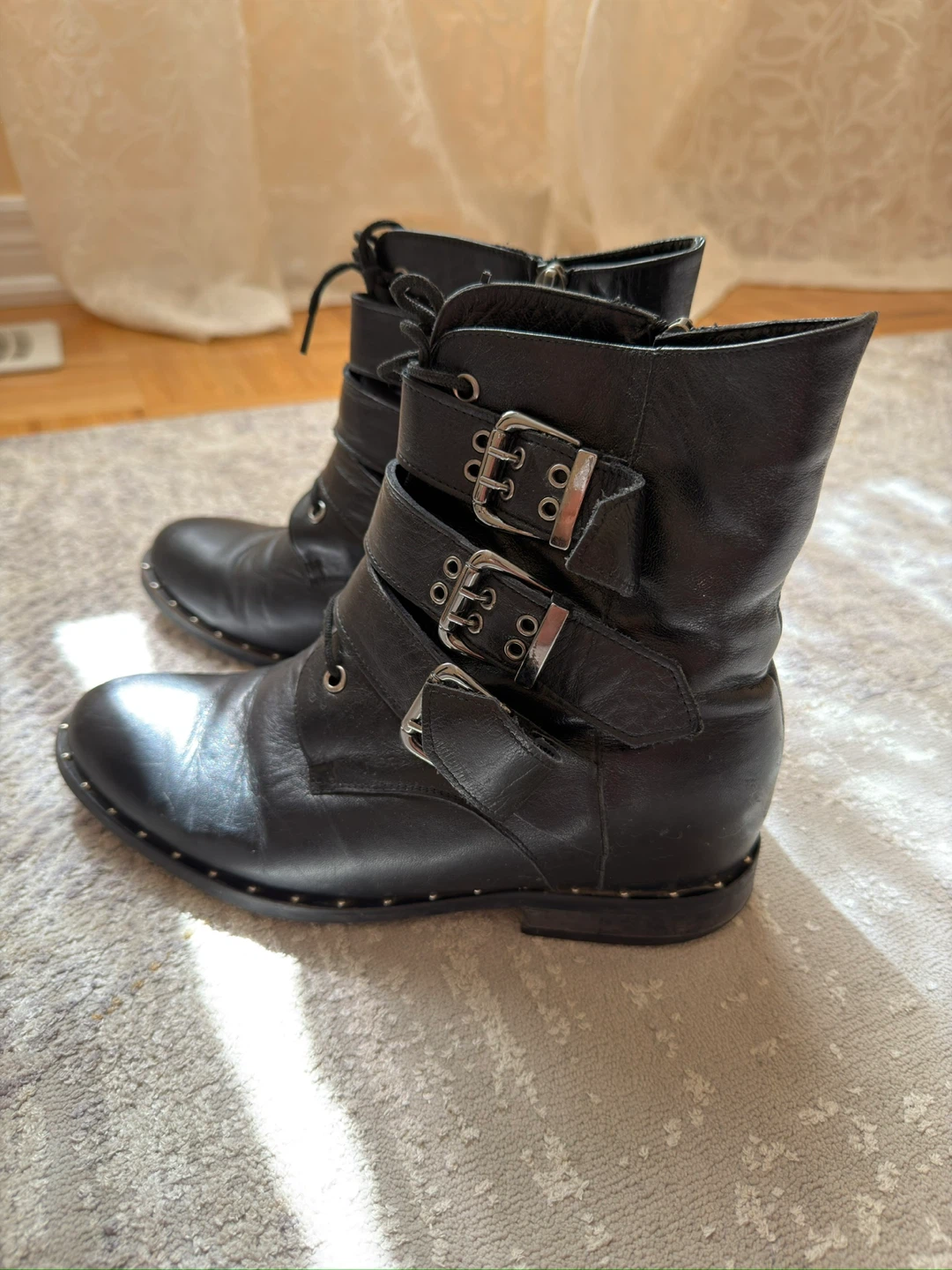 Black Genuine Leather Fur Lined Boots - photo 2
