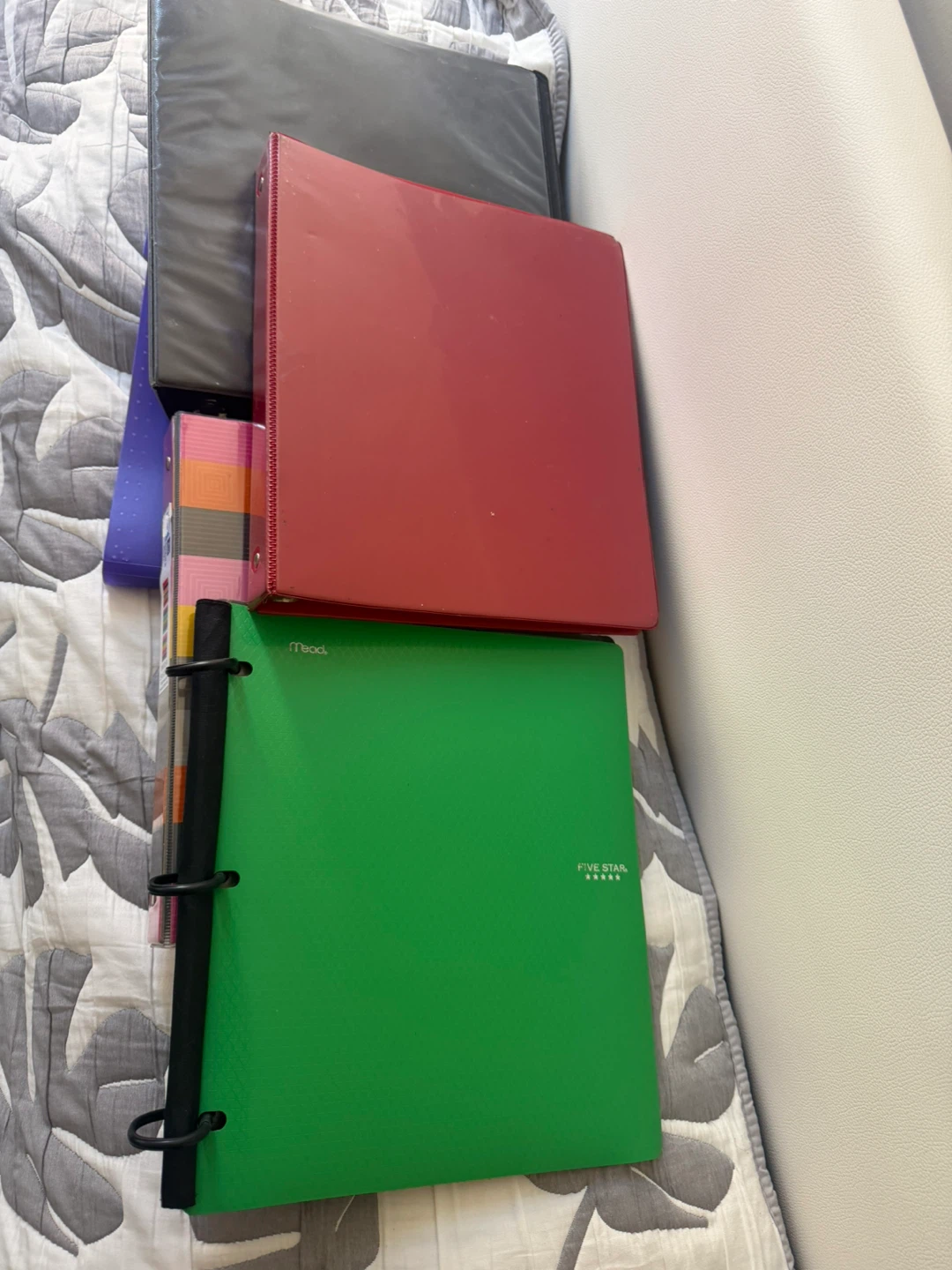 Assorted Binders - Red, Green, Black, Multi-color