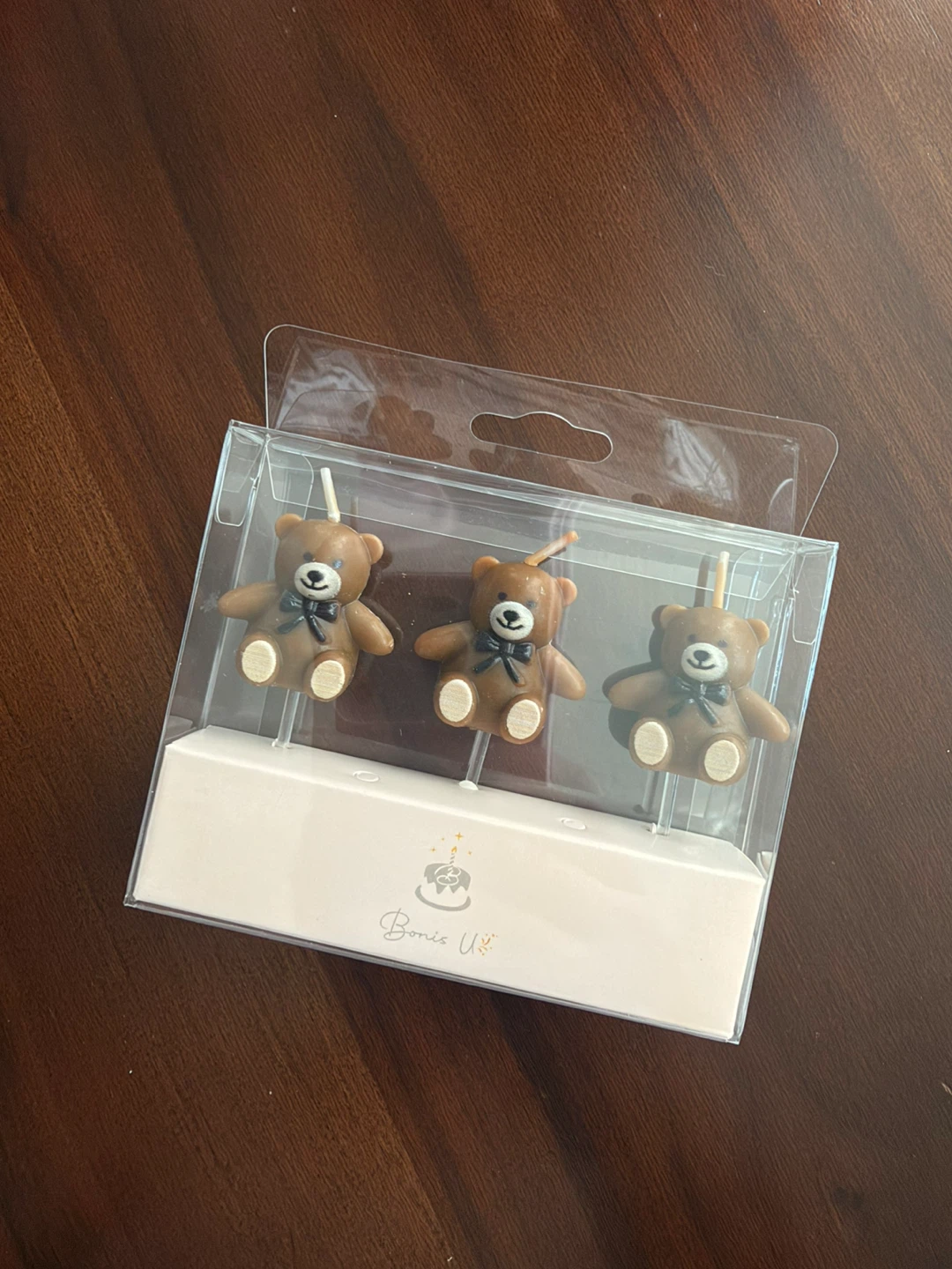 Set of 3 mini Teddy Bear Candles