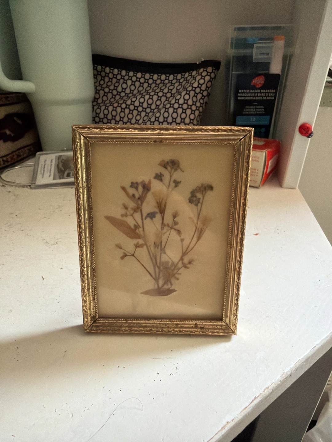 Gold Framed Pressed Flower Picture - photo 3