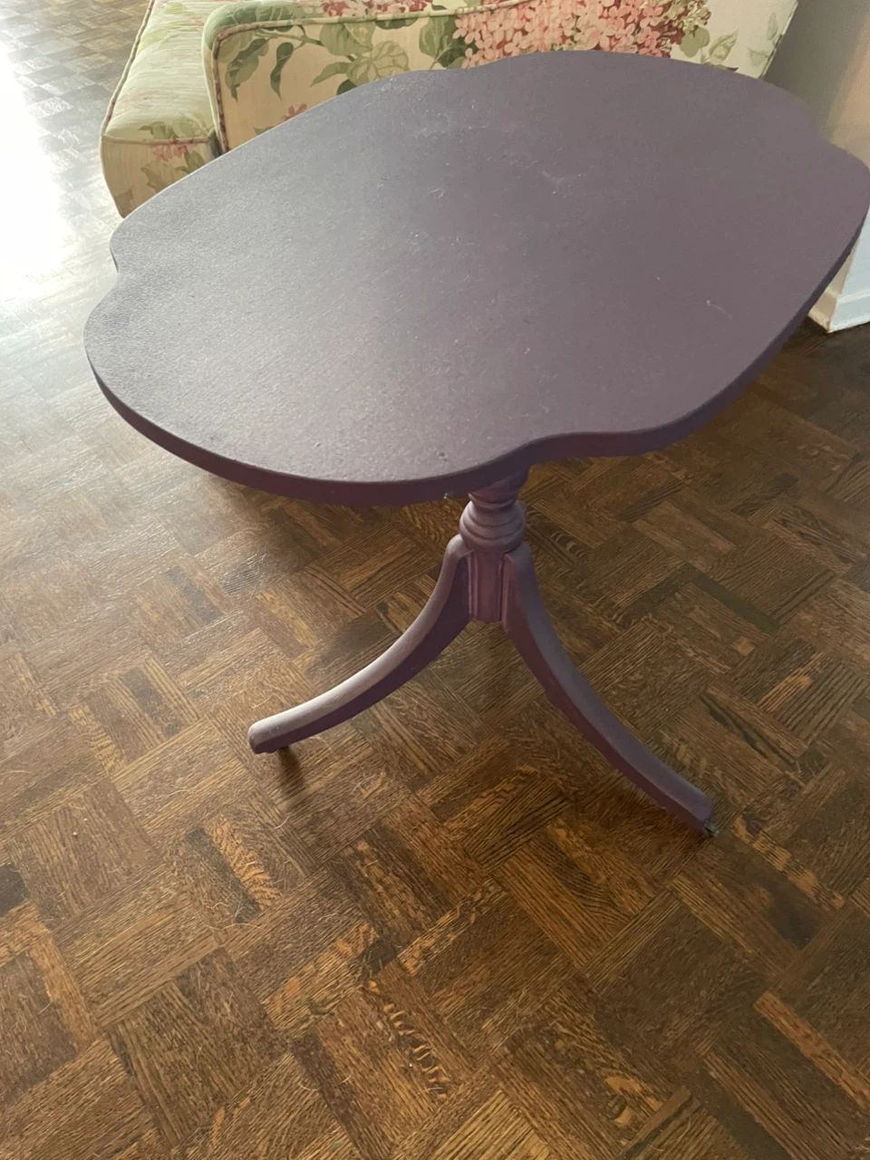 Velvet Plum Pedestal Accent Table