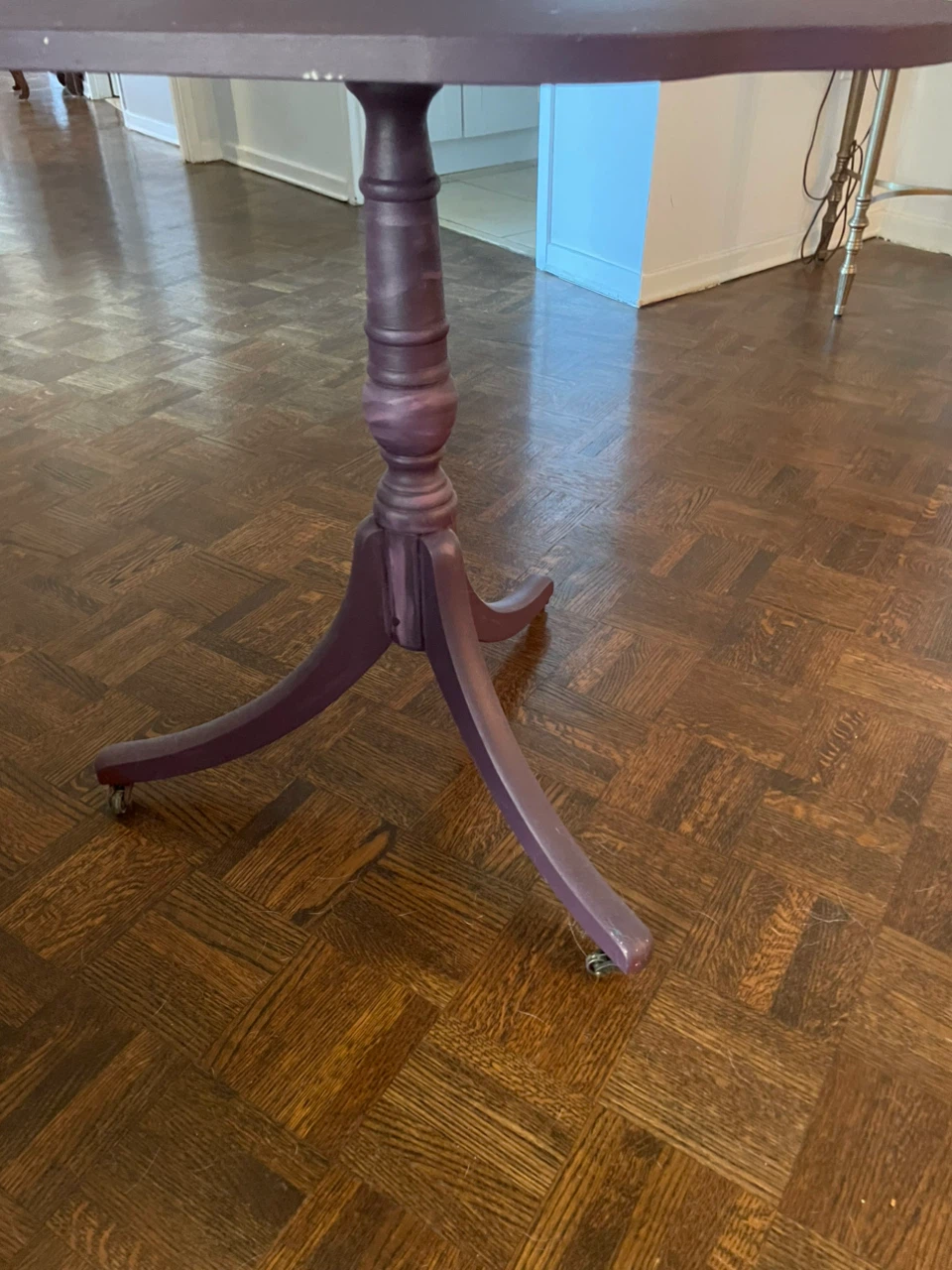 Velvet Plum Pedestal Accent Table - photo 3