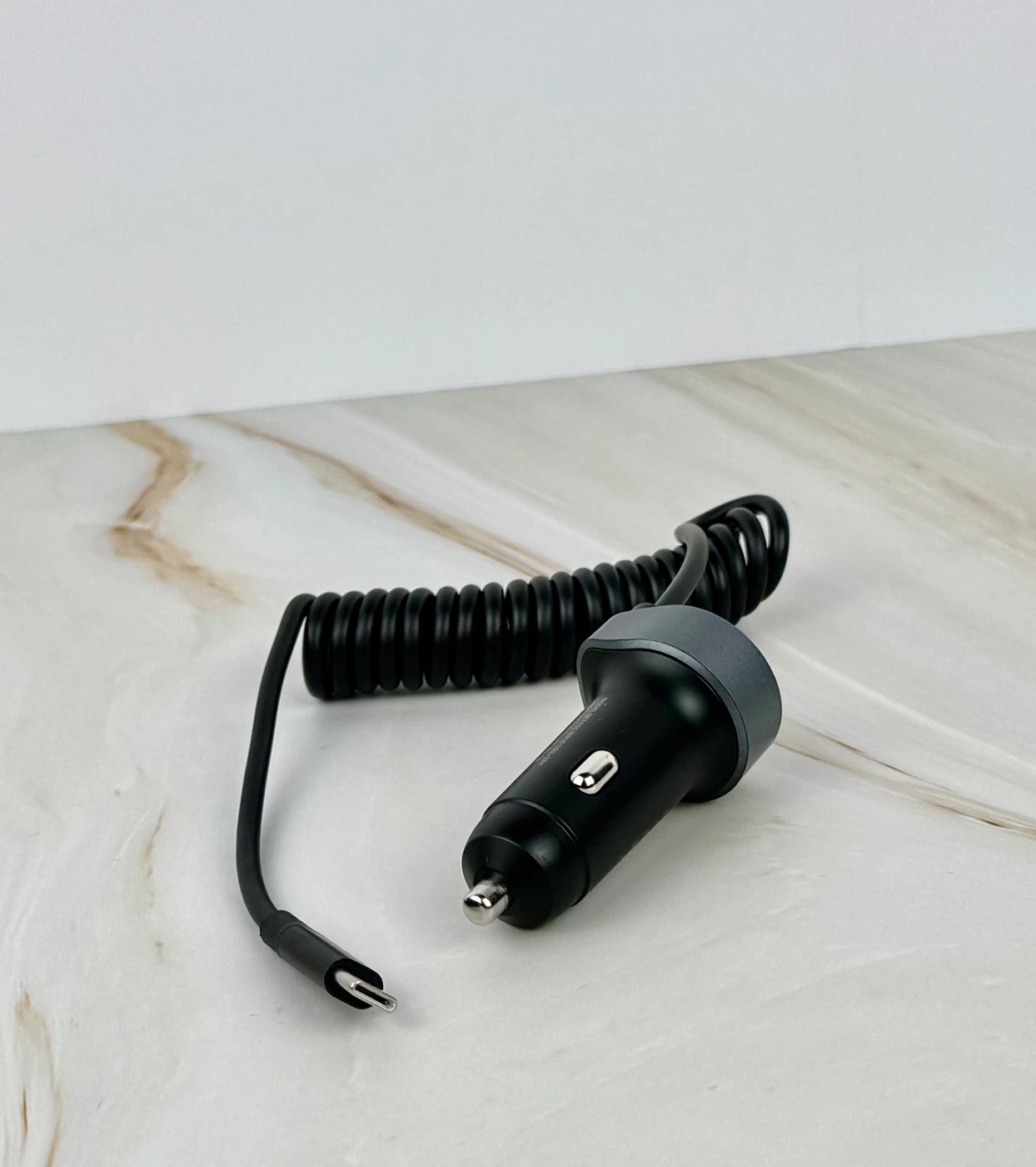 USB-C Car Charger with Coiled Cable - photo 2