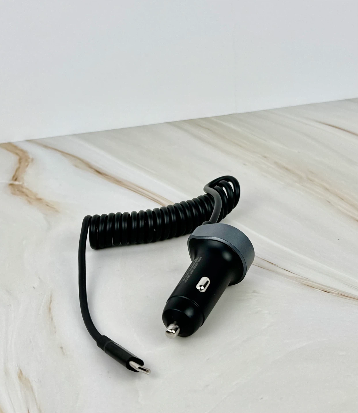 USB-C Car Charger with Coiled Cable - photo 3