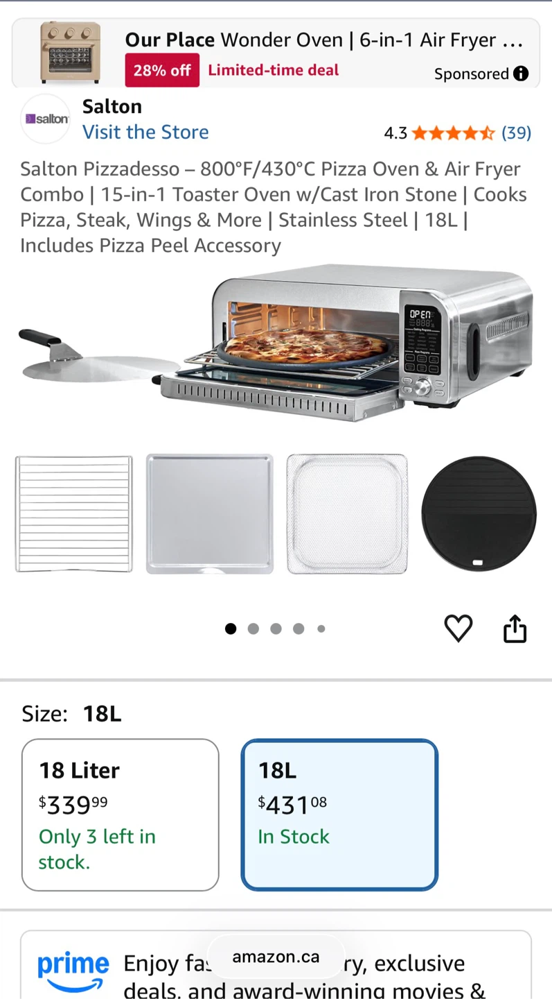 Salton Pizzadesso 15-in-1 Toaster Oven & Air Fryer - photo 5