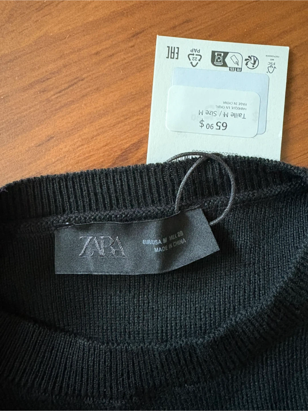 BNWT Zara black knit sweater - photo 2