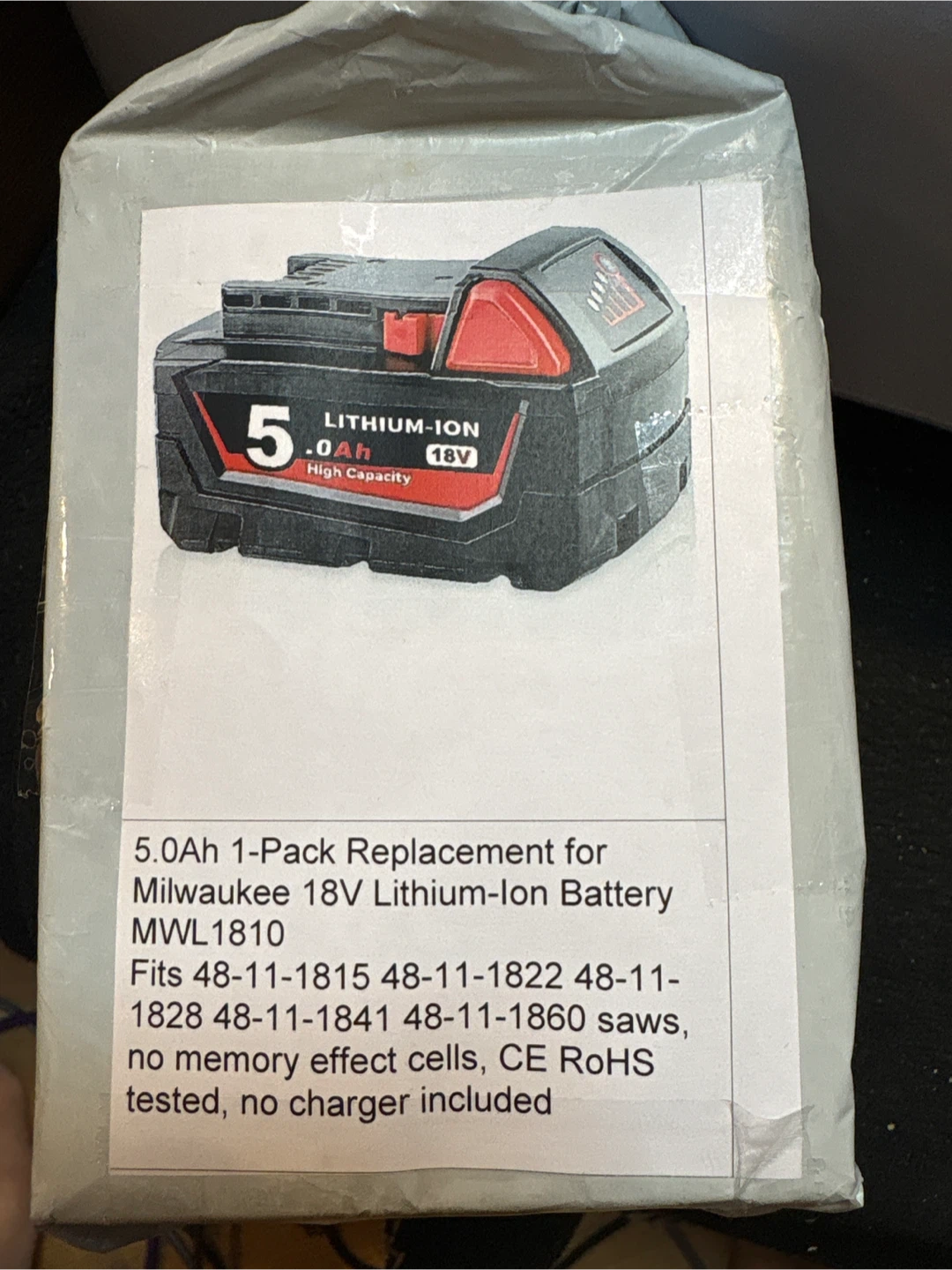 Milwaukee 18V Lithium-ion Battery 5.0Ah