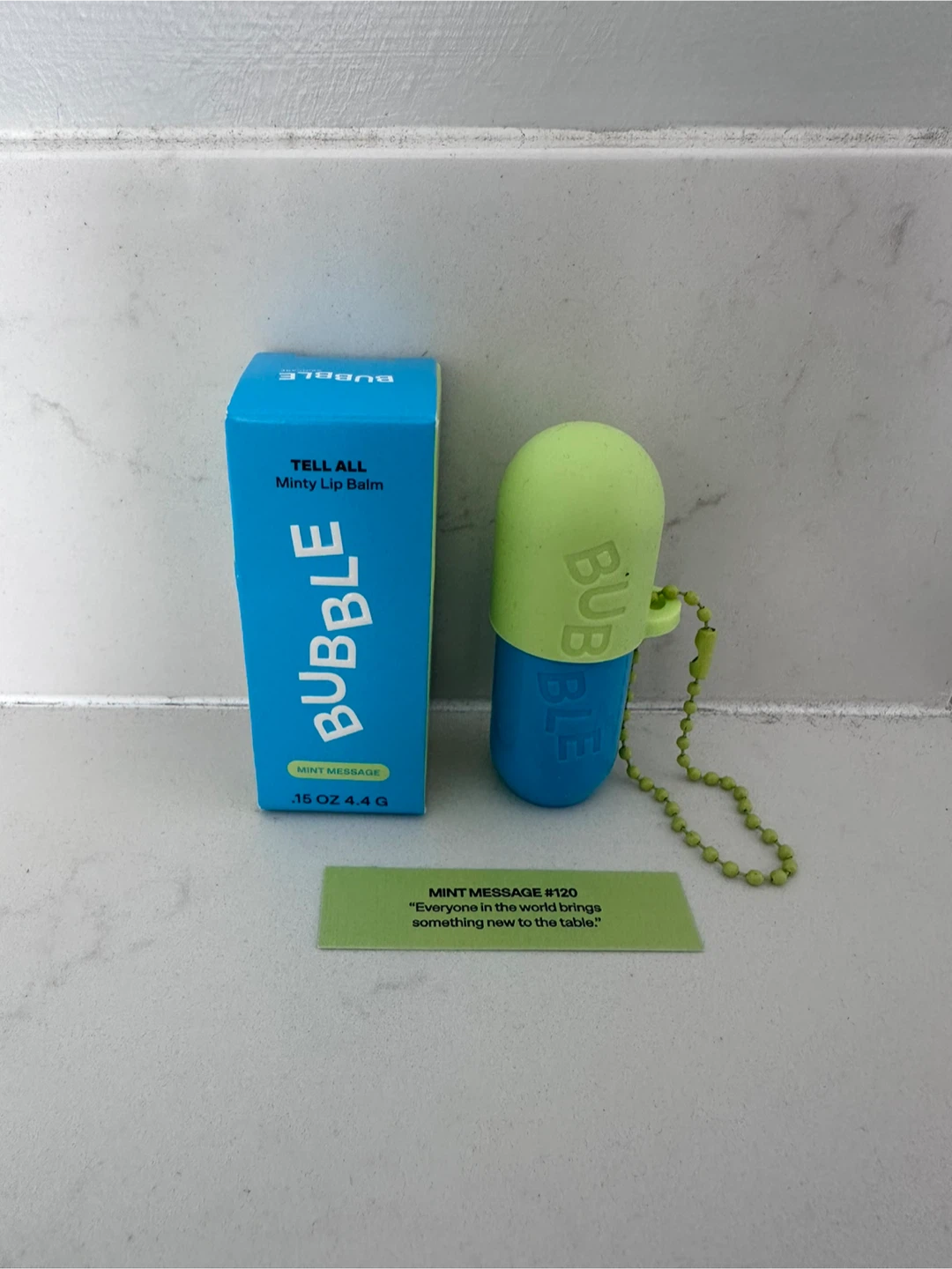 Brand new Bubble Mint Message Lip Balm
