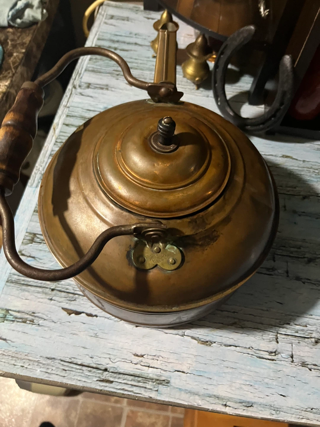 Antique Copper Kettle with Wooden Handle - photo 5