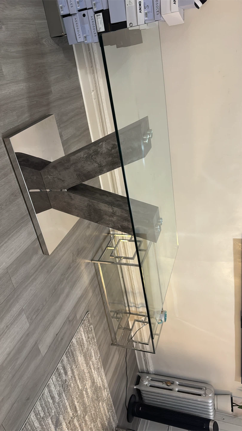 Glass Dining Table with Six Upholstered Chairs - photo 3