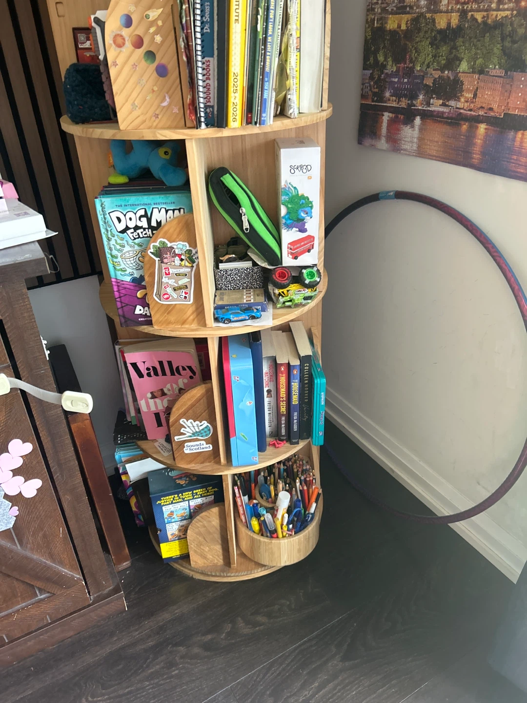 Rotating Wooden Bookcase - photo 2