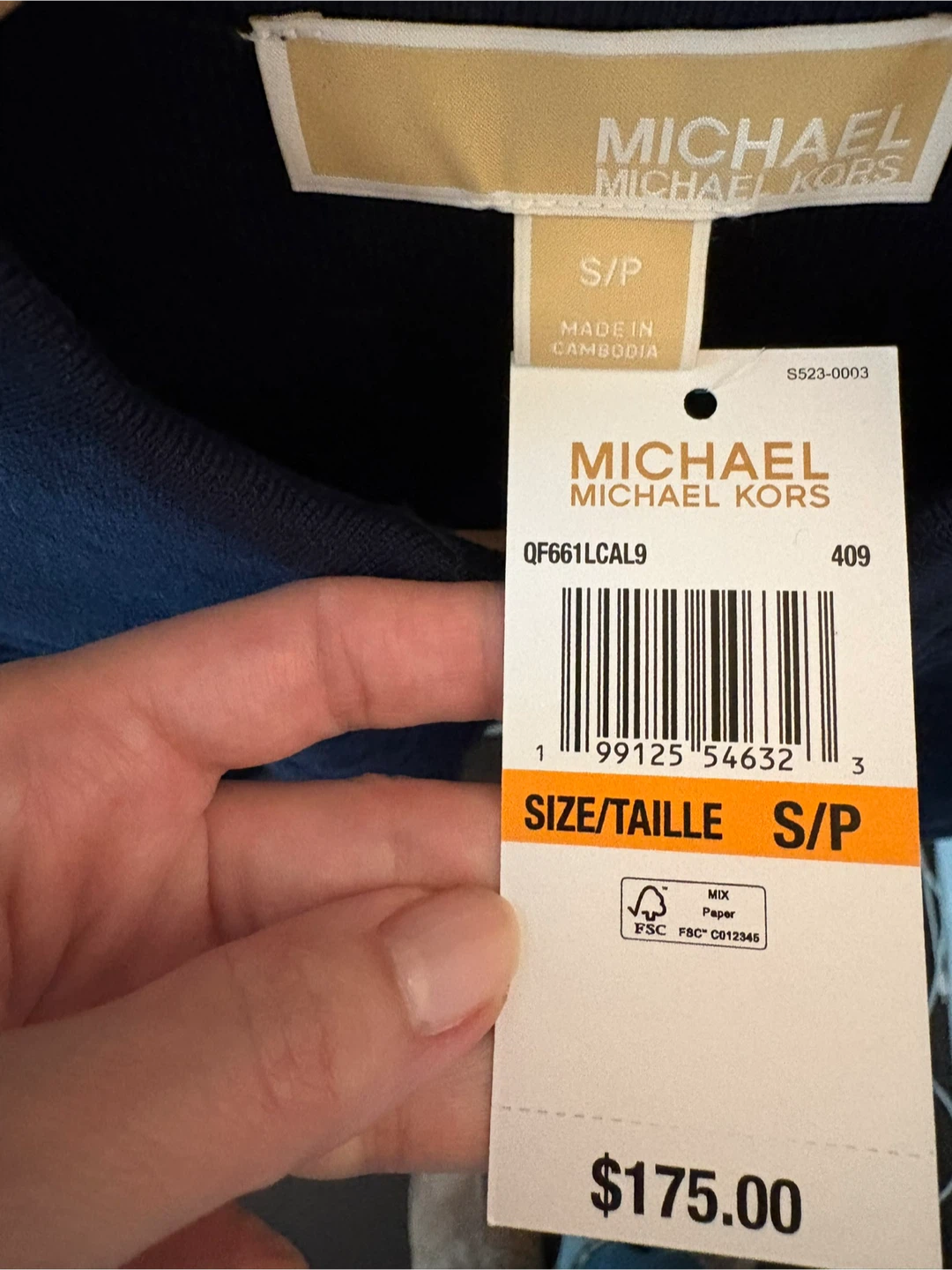 PAID $200! new Michael Kors Navy cardigan size Small - photo 4