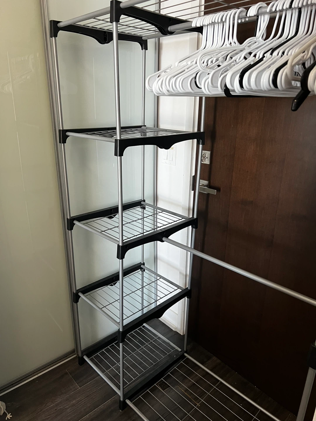 Metal Garment Rack with Shelves - photo 3