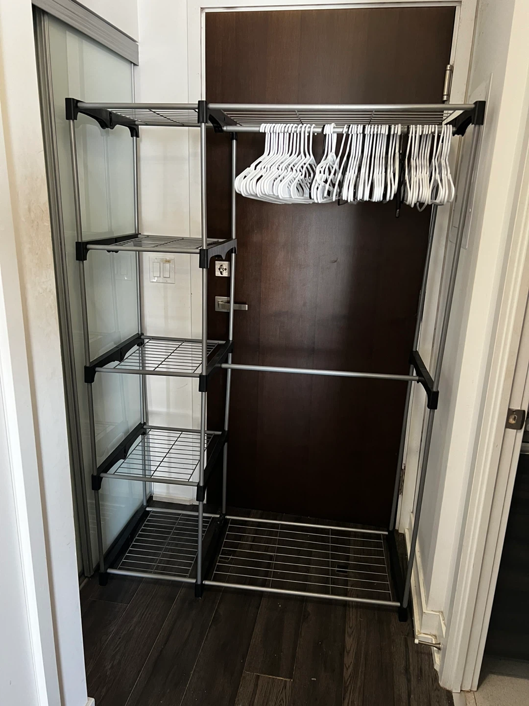Metal Garment Rack with Shelves
