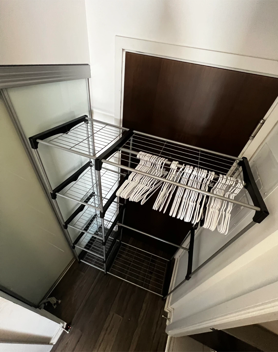 Metal Garment Rack with Shelves - photo 2