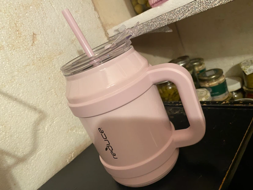 Reduce Insulated Tumbler with Straw, Light Pink