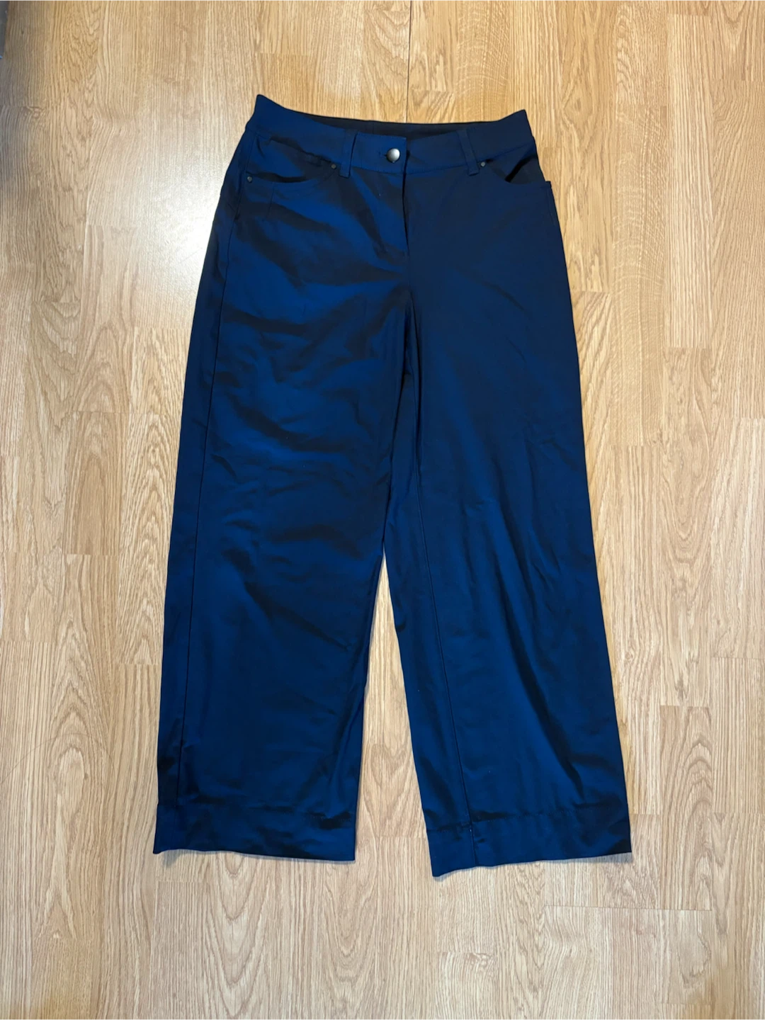 Navy Blue Wide-Leg Trousers