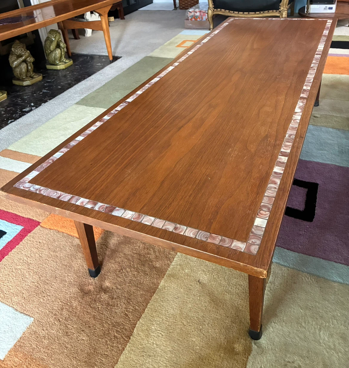 Vintage MCM 59" Walnut Coffee Table furniture Donlands O'Connor