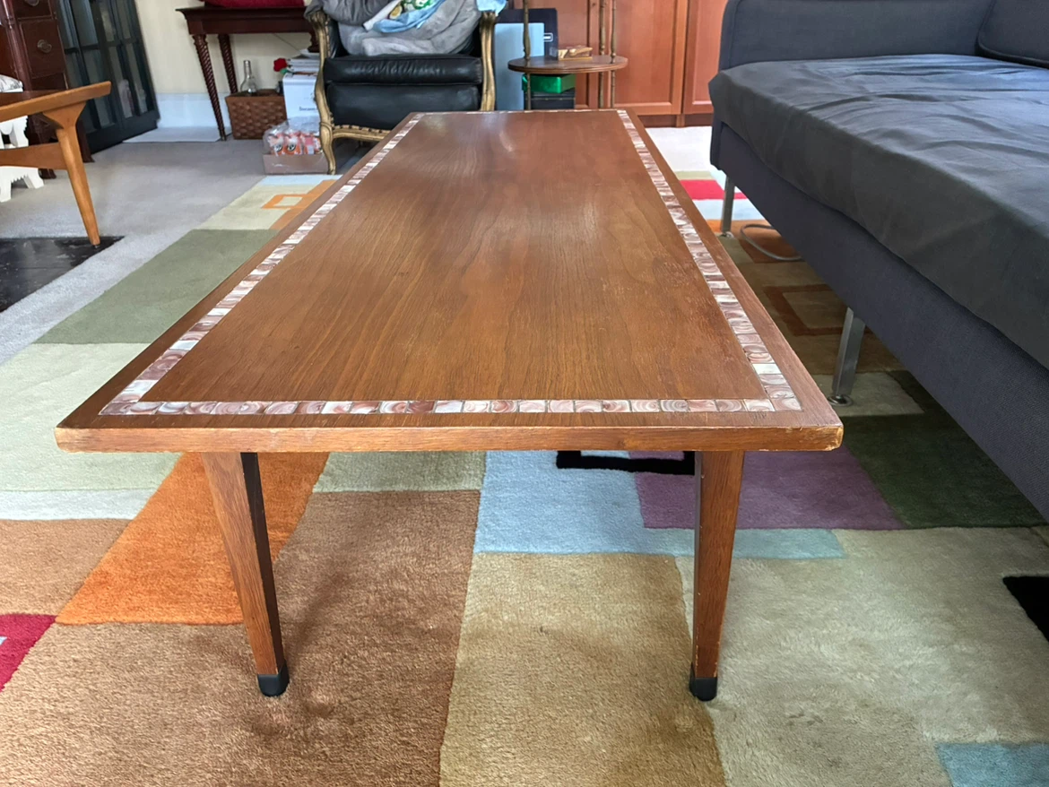Vintage MCM 59" Walnut Coffee Table furniture Donlands O'Connor - photo 2