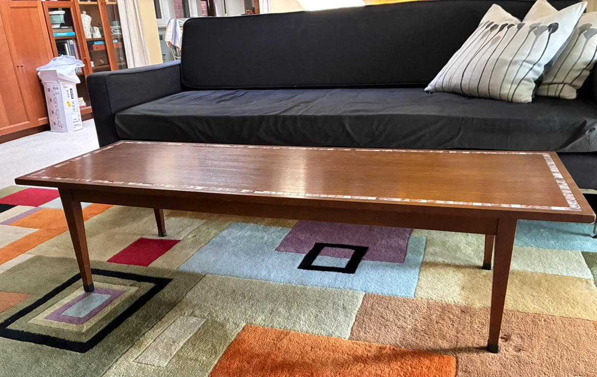 Vintage MCM 59" Walnut Coffee Table furniture Donlands O'Connor - photo 3