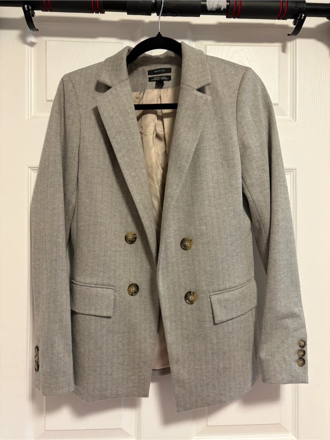 RW&CO Herringbone Double-Breasted Blazer