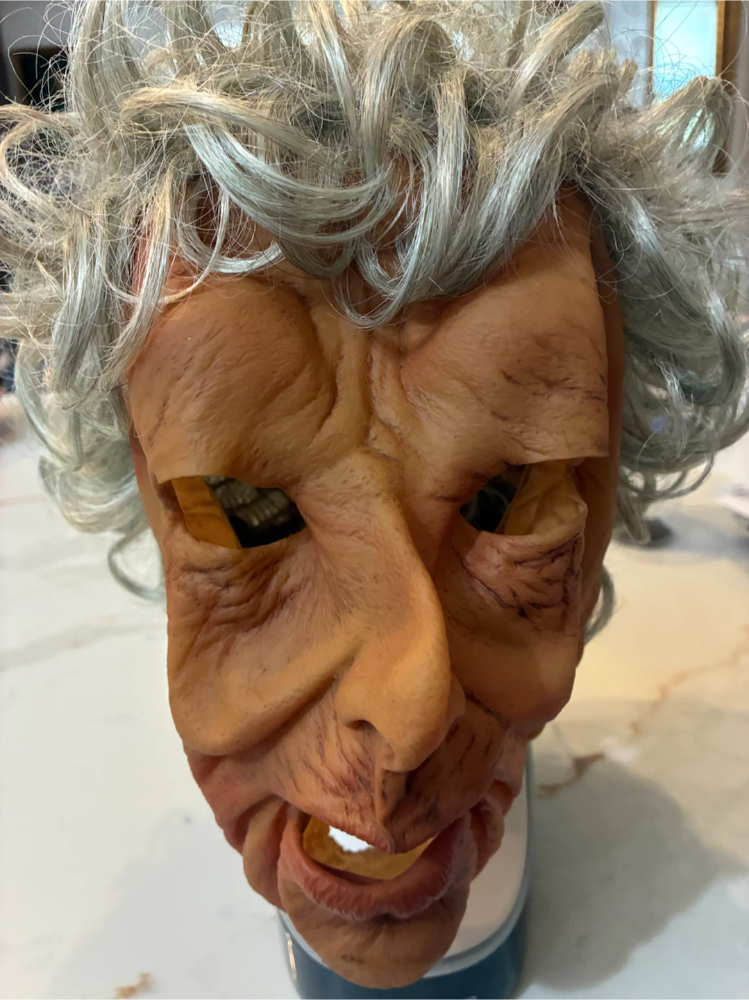 Old Man Halloween Mask – Realistic Gray Hair – $35