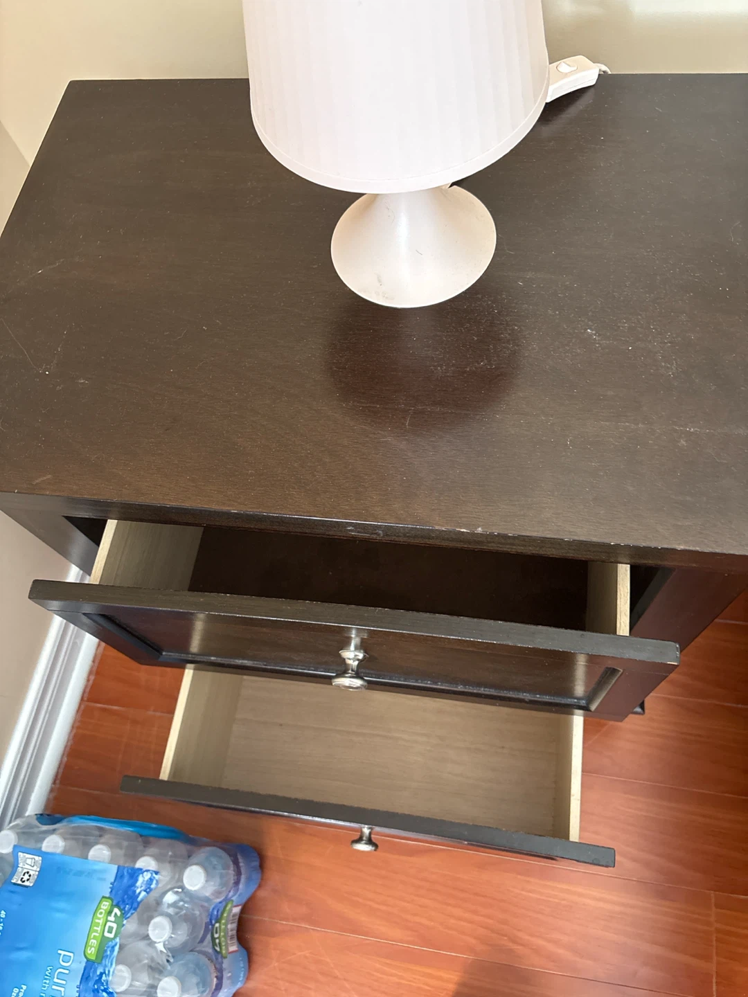 Dark Brown Wooden Nightstand with USB Ports - photo 3