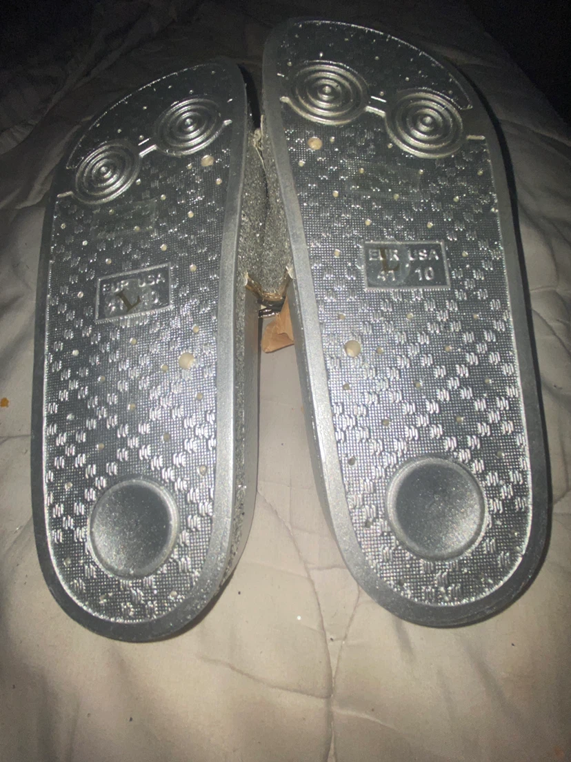 Silver and gold Glitter Slide Sandals - photo 2
