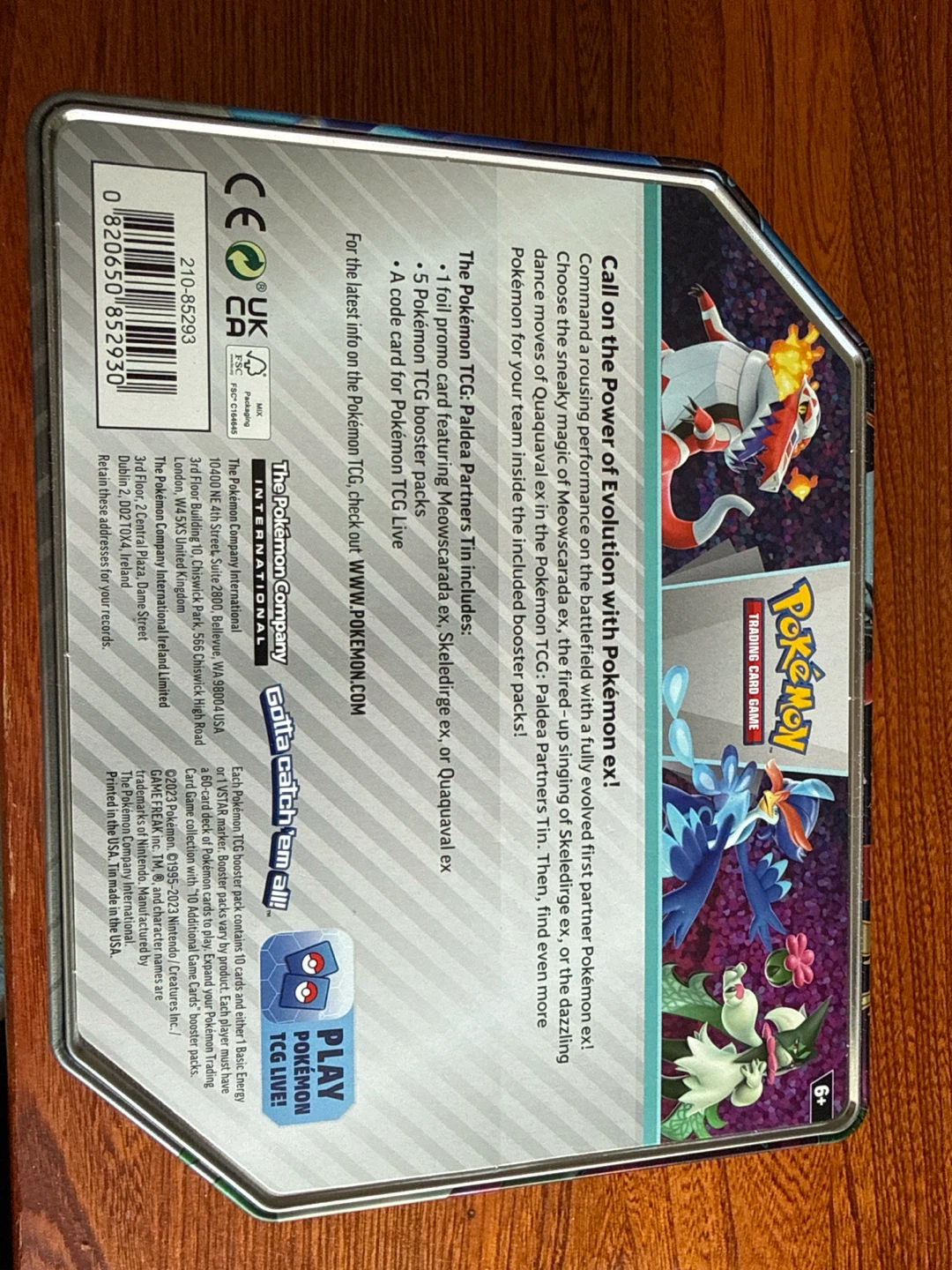 Pokémon TCG Paldea Partners Tin - photo 2