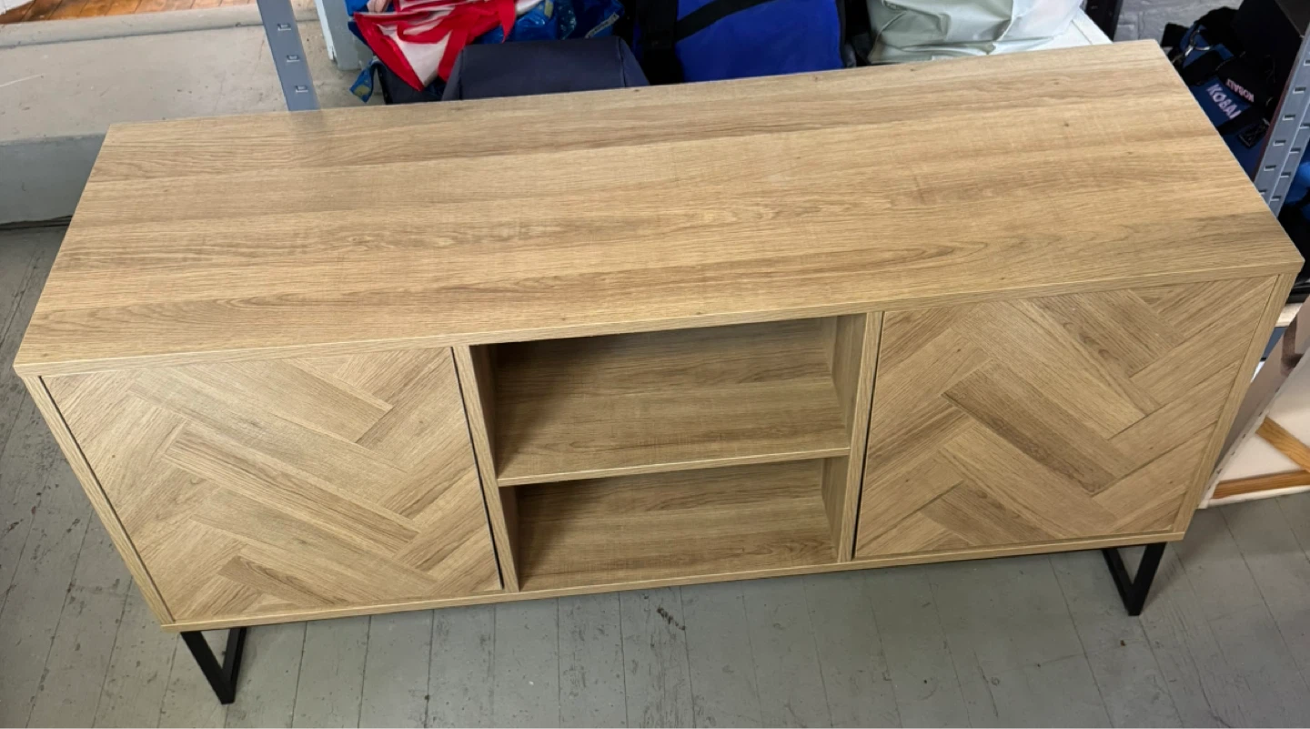 Nathan James Herringbone TV Stand / Media Console - photo 2
