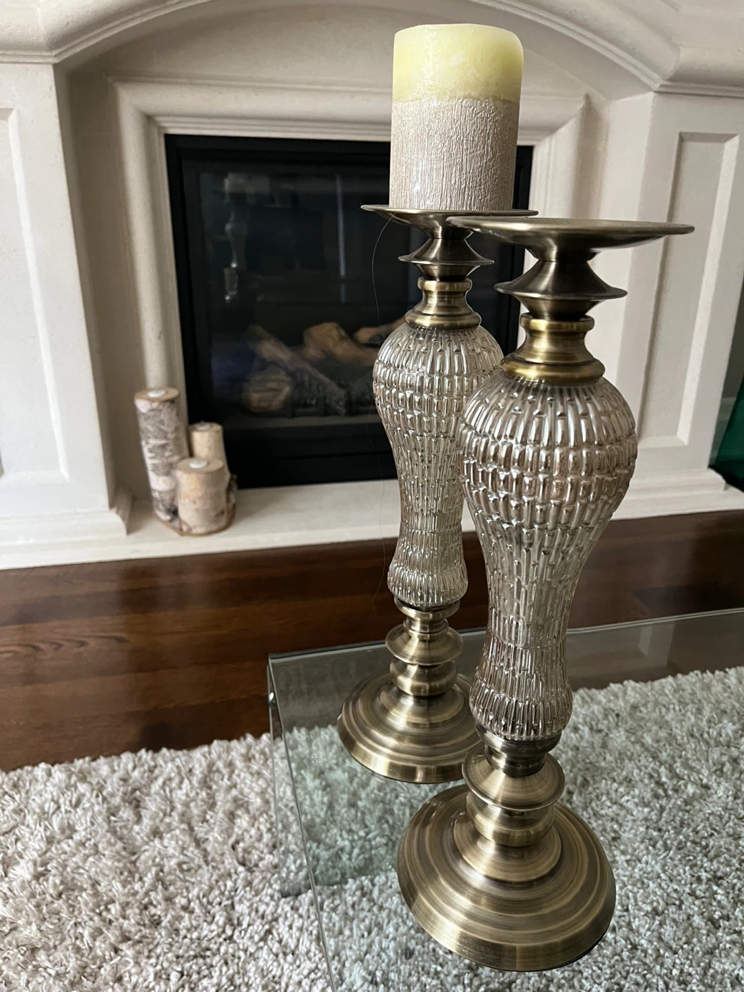 Set of Two Brass Candle Holders - photo 4