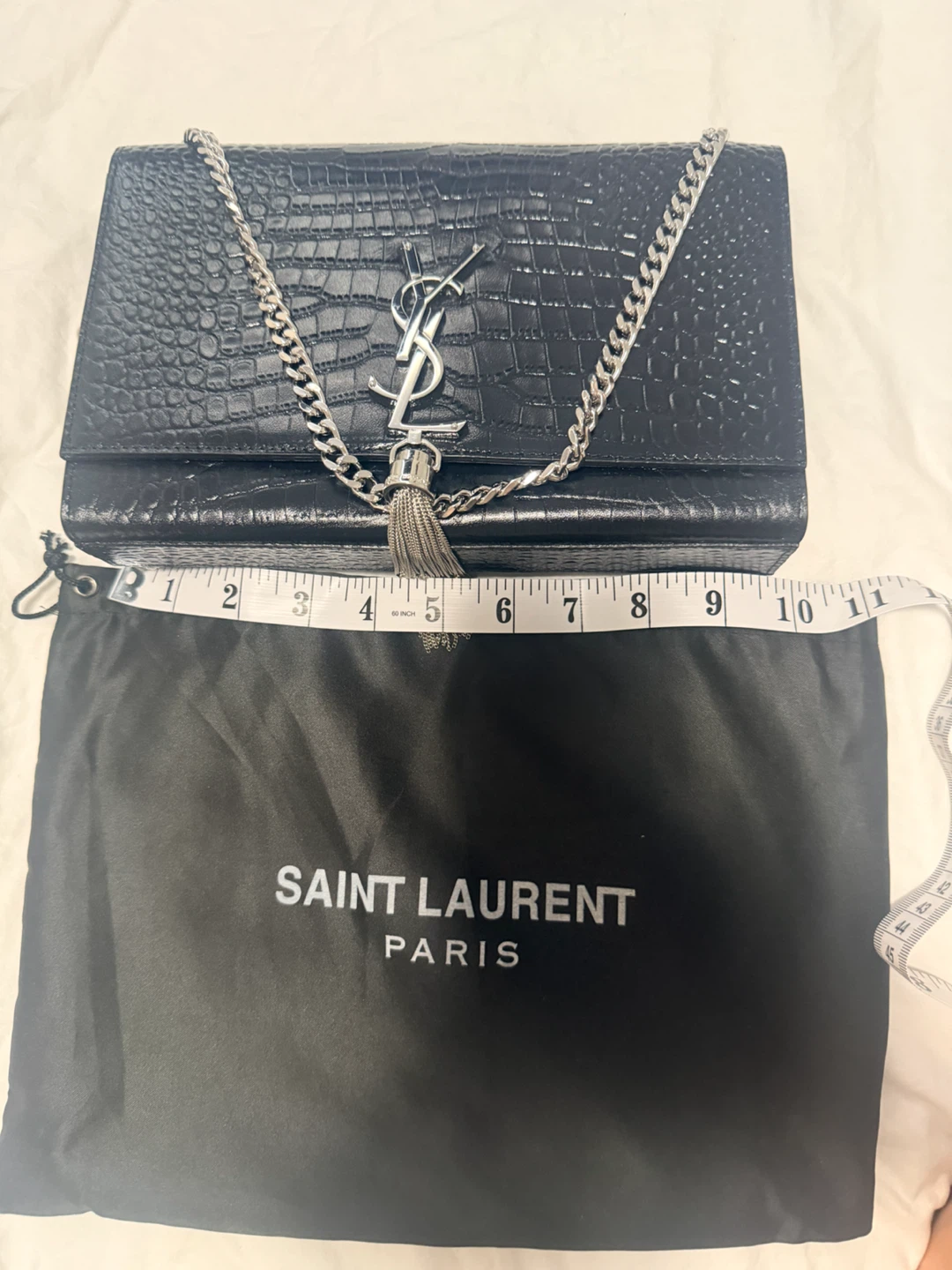YSL Saint Laurent Crocodile-Embossed Bag