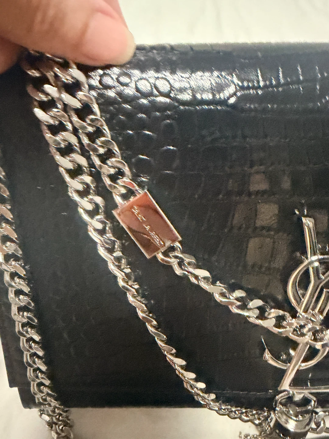 YSL Saint Laurent Crocodile-Embossed Bag - photo 2