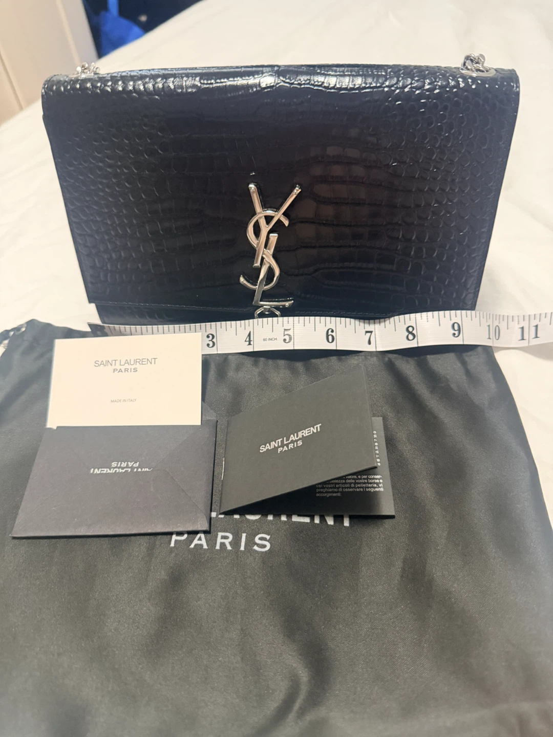YSL Saint Laurent Crocodile-Embossed Bag - photo 4