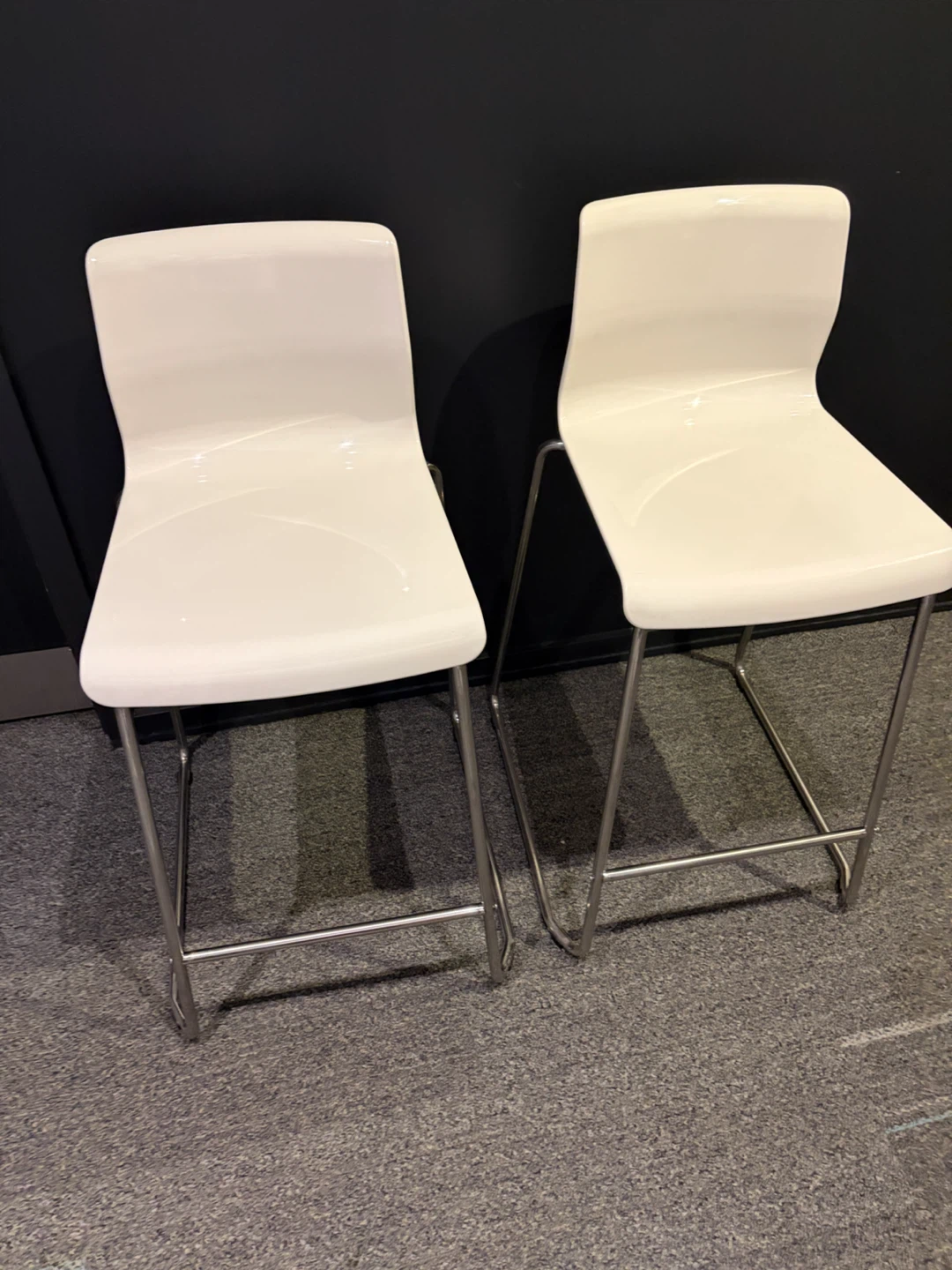 Pair of White Bar Stools