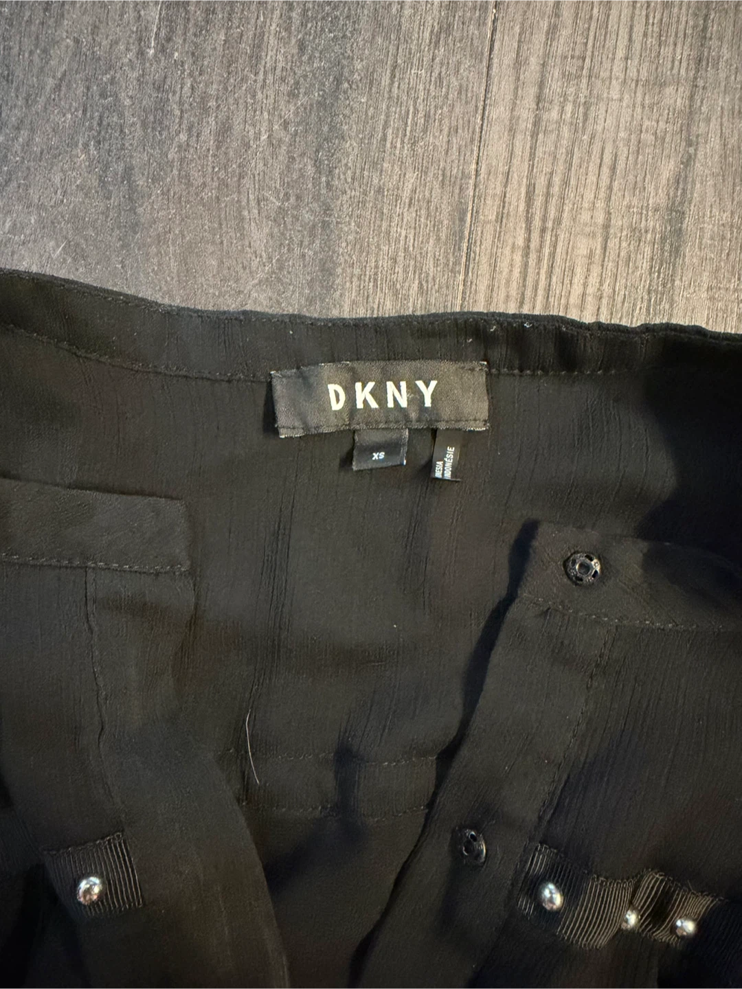 DKNY Black Studded Long Sleeve Dress - photo 3