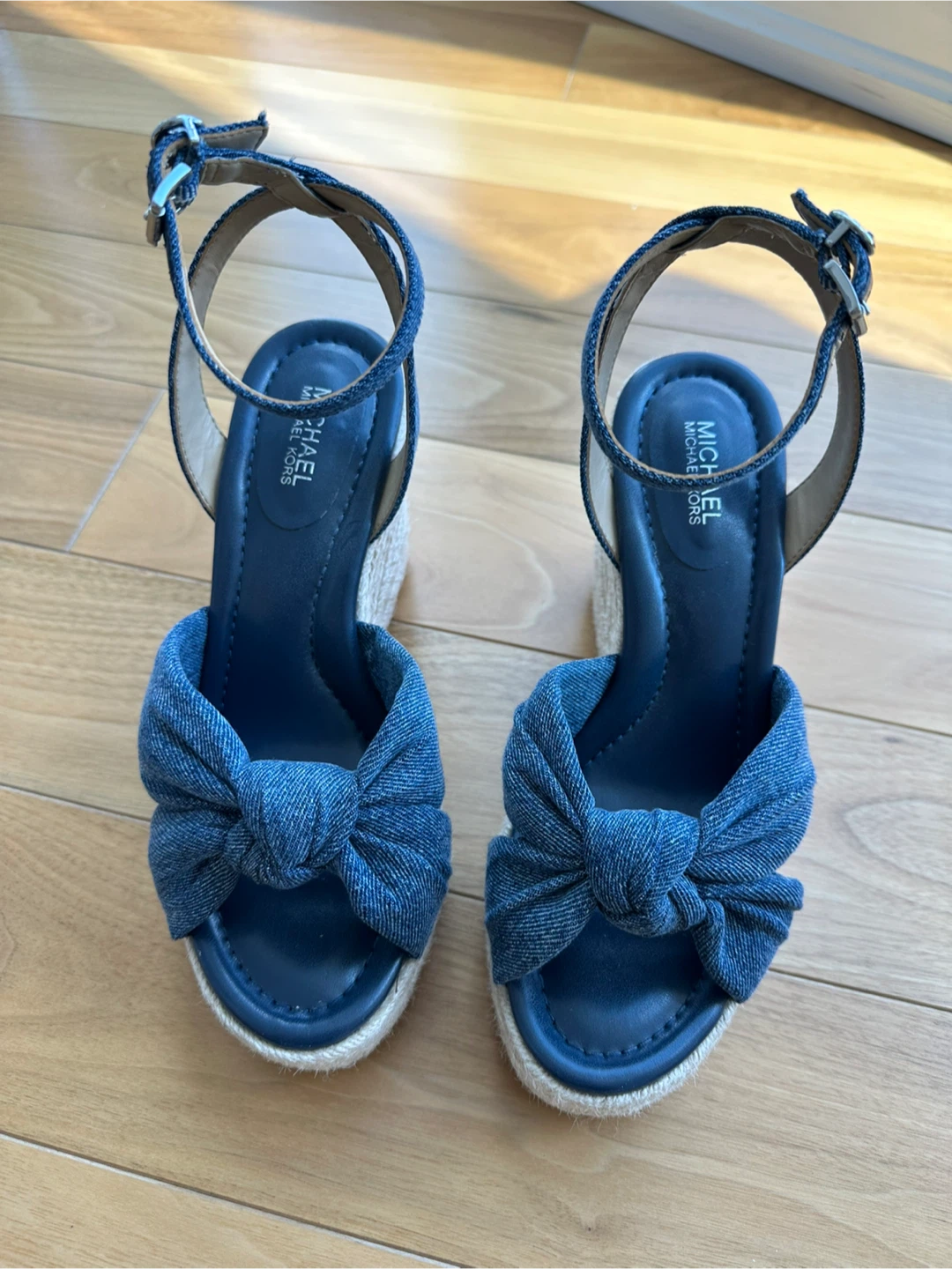 Michael Kors Denim Espadrille Wedges -Size 5/5