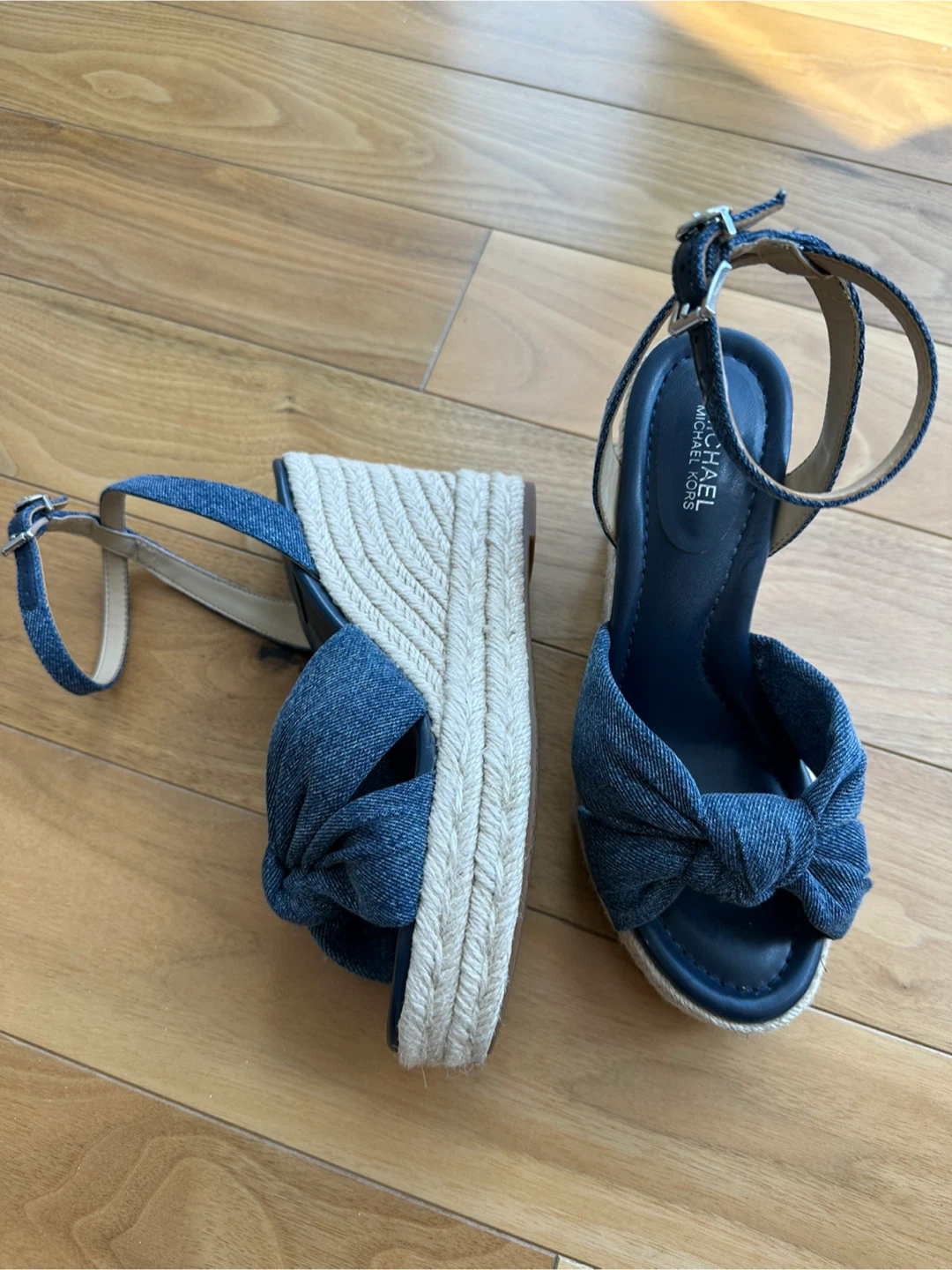 Michael Kors Denim Espadrille Wedges -Size 5/5 - photo 2