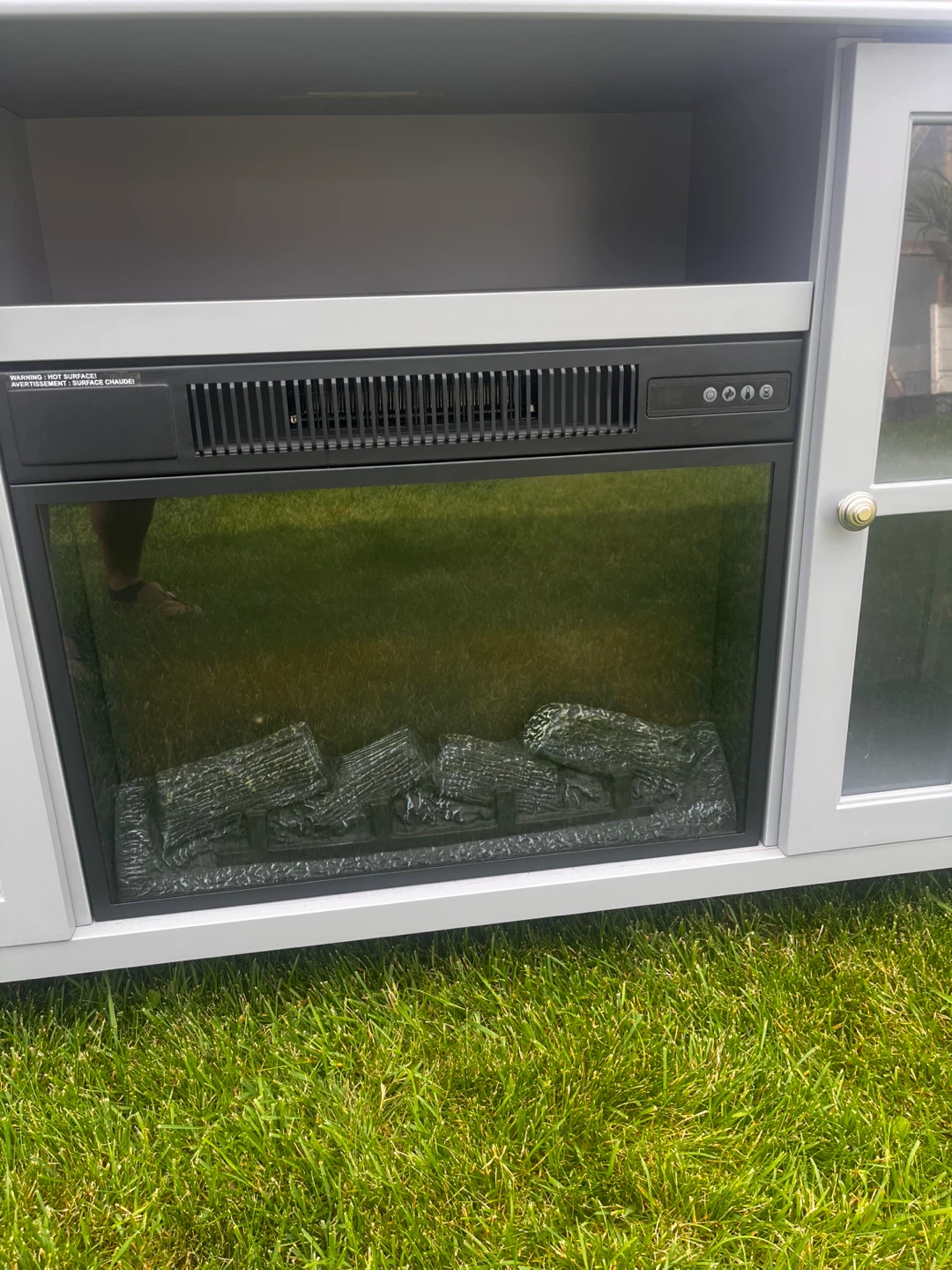 Grey Electric Fireplace Media Console - photo 2